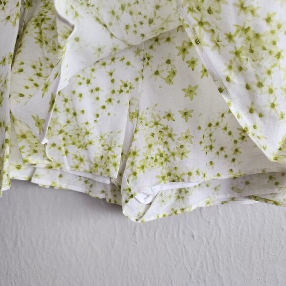 NWT All Saints Frida Amanzi Ditsy Floral Flowy Mini Skort Lime Green 8 - Picture 5 of 12